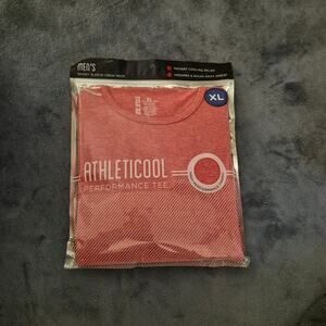 Men's Athleticool Short Sleeve Performance Tee – Size XL (Heathered Red)